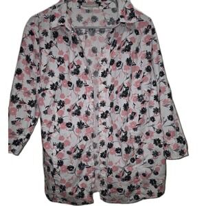 Woman Within Sz 18/20 Beautiful Lightweight Cotton Floral‎ Shirt Top